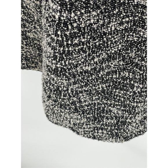 Club Monaco Cardigan Sweater Open Women Small Marled Black White Draped - Picture 9 of 13